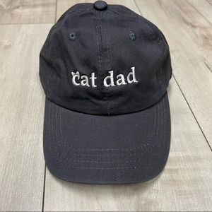 Unisex baseball hat- cat dad- grey